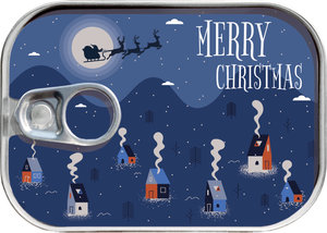 Konzerva na peniaze Merry Christmas modrá-1