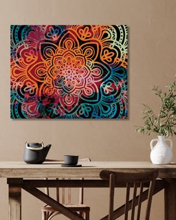 Maľovanie podľa čísel - ŽIARIVÁ MANDALA-2