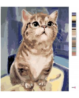 Maľovanie podľa čísel - Zvedavá mačka-3
