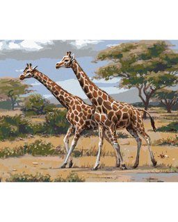 Maľovanie podľa čísel Africkej Safari žirafy-1