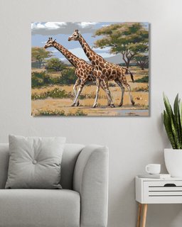 Maľovanie podľa čísel Africkej Safari žirafy-2