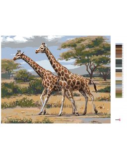 Maľovanie podľa čísel Africkej Safari žirafy-3
