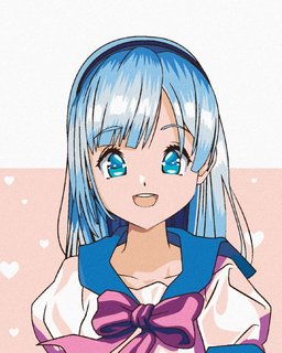 Maľovanie podľa čísel Anime dievča s mašľou-1