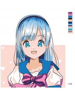 Maľovanie podľa čísel Anime dievča s mašľou-3