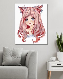 Maľovanie podľa čísel Anime dievča s ružovými vlasmi-2