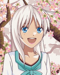 Maľovanie podľa čísel Anime dievča pri strome-1