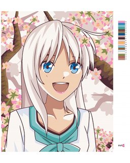 Maľovanie podľa čísel Anime dievča pri strome-3