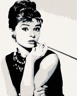 Maľovanie podľa čísel Audrey Hepburn čiernobiela-1