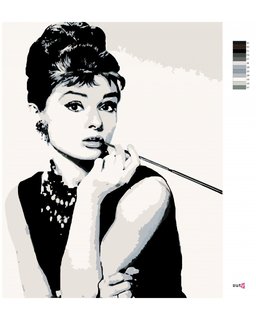 Maľovanie podľa čísel Audrey Hepburn čiernobiela-3