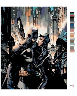 Maľovanie podľa čísel Batman a Catwoman-3