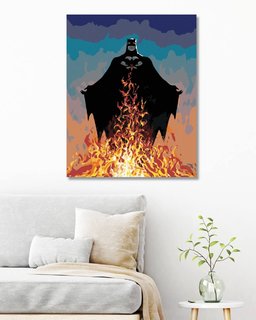 Maľovanie podľa čísel Batman a plamene-2