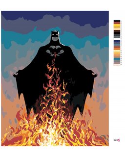 Maľovanie podľa čísel Batman a plamene-3