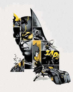 Maľovanie podľa čísel Batman v šedej a žltej-1