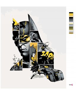 Maľovanie podľa čísel Batman v šedej a žltej-3