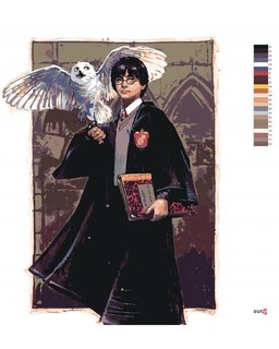 Maľovanie podľa čísel Harry Potter a Hedviga v Rokforte-3