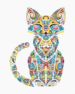 Maľovanie podľa čísel Mandala mačka-1