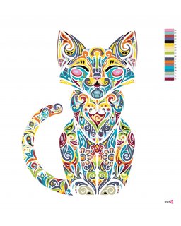 Maľovanie podľa čísel Mandala mačka-3