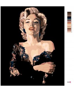 Maľovanie podľa čísel Marilyn v čiernych šatách-3