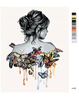 Maľovanie podľa čísel Motýlia žena-3