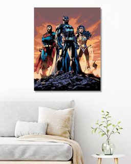 Maľovanie podľa čísel Wonder woman, Batman a Superman-2