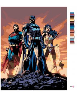 Maľovanie podľa čísel Wonder woman, Batman a Superman-3