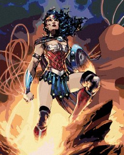 Maľovanie podľa čísel Wonder woman na skale-1