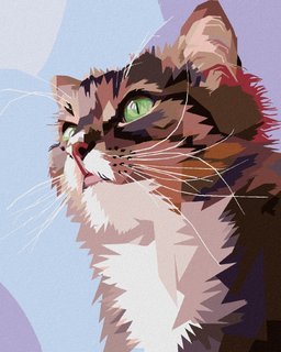 Maľovanie podľa čísel Zvedavá mačka portrét-1