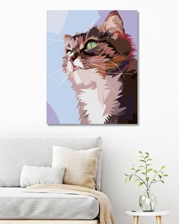 Maľovanie podľa čísel Zvedavá mačka portrét-2