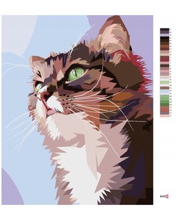 Maľovanie podľa čísel Zvedavá mačka portrét-3