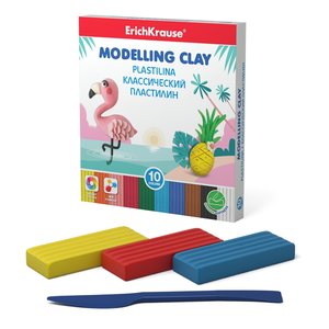 Modelína 10 farieb, s nožom-1