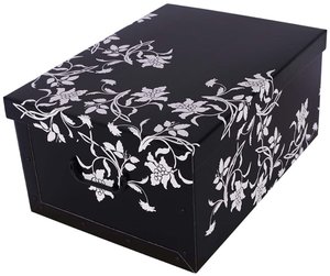 Úložný box Barokové kvety čierne maxi-1