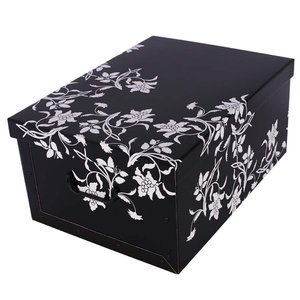 Úložný box Barokové kvety čierne midi-1