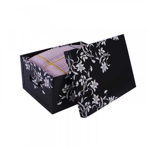 Úložný box Barokové kvety čierne midi-2