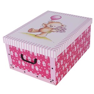 Úložný box Ružový medvedík midi-1