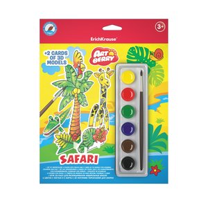 3D puzzle ArtBerry® Safari s 3D modely a vodovkami-1