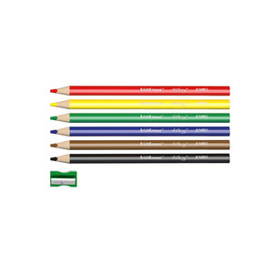 Trojhranné pastelky Jumbo s strúhadlom, 6 farieb-2