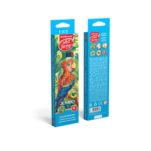 Trojhranné pastelky Jumbo s strúhadlom, 6 farieb-4