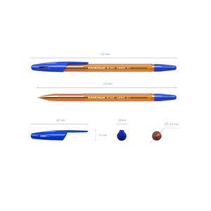 Guľôčkové pero R-301 Amber Stick 0.7, balenie 3 kusov-4