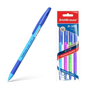 Guľôčkové pero R-301 Neon Stick&amp;Grip 0.7, 4 ks-1