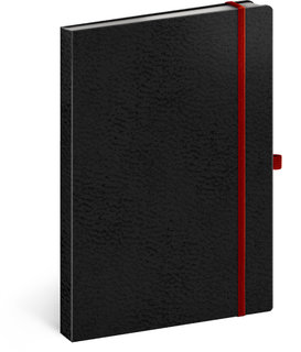 Notes A5 Vivella Classic čierny/červený, linajkový-1