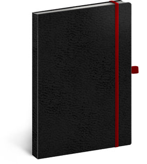 Notes A5 Vivella Classic čierny/červený, bodkovaný-1