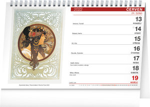 Stolový kalendár Alfons Mucha 2022, 23,1 × 14,5 cm-2