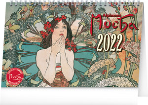Stolový kalendár Alfons Mucha 2022, 23,1 × 14,5 cm-1