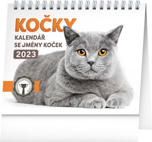 Stolní kalendář Kočky – se jmény koček 2023, 16,5 × 13 cm-1