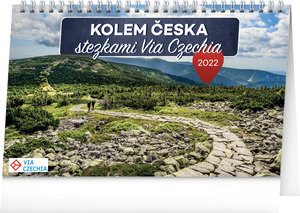 Stolový kalendár Okolo Česka chodníkmi Via Czechia 2022, 23,1 × 14,5 cm-1