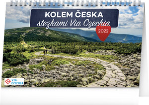 Stolový kalendár Okolo Česka chodníkmi Via Czechia 2022, 23,1 × 14,5 cm-1