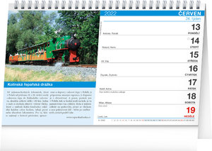 Stolový kalendár Vlaky a železnice 2022, 23,1 × 14,5 cm-2