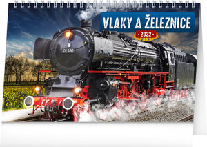 Stolový kalendár Vlaky a železnice 2022, 23,1 × 14,5 cm-1
