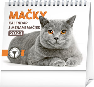 Stolový kalendár Mačky – s menami mačiek 2023-1