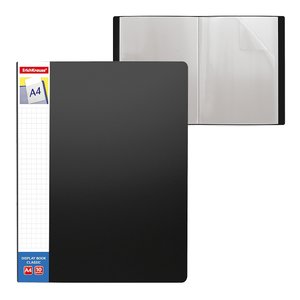 Dosky A4 s vreckami Classic Plus, 10 vreciek, čierne-1